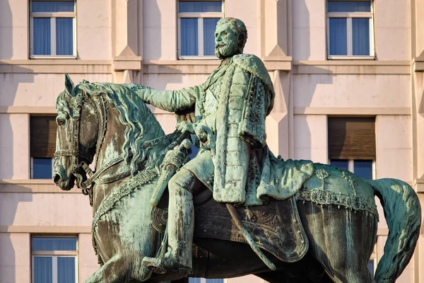 Statue Serbian Ruler Prince Mihailo Obrenovic Republic Square Belgrade Capital — Stock Photo, Image