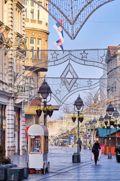 Belgrad Serbien Februar 2020 Knez Mihailova Straße Die Wichtigste Fußgänger — Stockfoto