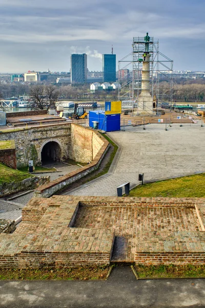 Βελιγράδι Σερβία Φεβρουαρίου 2020 Ανοικοδόμηση Του Μνημείου Victor Σύμβολο Του — Φωτογραφία Αρχείου
