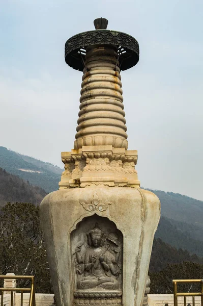 Marmorbuddhistischer Stupa Der Vajrasana Pagode Tempel Der Azurblauen Wolken Biyun — Stockfoto