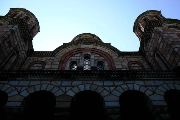 Sankt Markus Kyrka Serbisk Ortodoxa Kyrkan Tasmajdan Parken Belgrad Byggd — Stockfoto