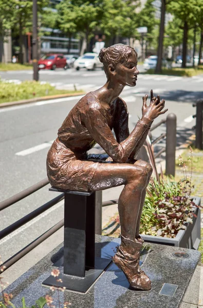 Osaka Japan Mai 2018 Künstlerische Bronzeskulptur Auf Der Midosuji Avenue — Stockfoto