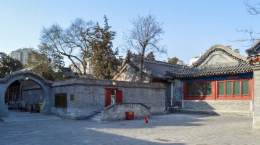 Pekin / Çin - 2 Şubat 2014: 996 yılında inşa edilen Niujie Camii Çin 'in Pekin kentindeki en eski camidir. İslami ve Han Çin kültürünün ve mimarinin bir karışımıdır.