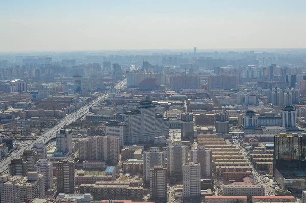 Peking Kina Mars 2014 Flygfoto Över Centrala Peking Från Central — Stockfoto