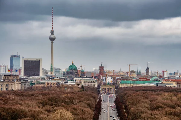 Berlin Allemagne Mars 2017 Vue Plate Forme Colonne Victoire Siegessaule — Photo