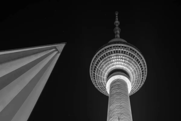 Berlín Alemania Febrero 2017 Berliner Fernsehturm Berlin Tower Símbolo Icónico — Foto de Stock