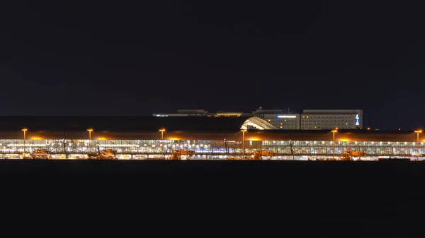 Osaka Japón Octubre 2017 Vista Nocturna Del Aeropuerto Internacional Kansai — Foto de Stock