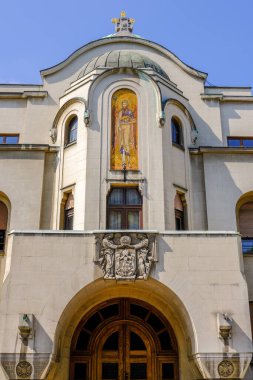 Belgrad / Sırbistan - 16 Mayıs 2020: Sırp Patrikliği, Sırbistan 'ın başkenti Belgrad' daki Sırp Ortodoks Kilisesi 'nin merkezi