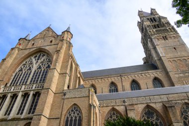 Saint Salvator Katedrali 17 Temmuz 2025 'te Bruges, Belçika' daki ana Roma Katolik Gotik Kilisesi