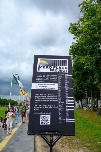 Zero Flags Project to reduce the number of countries where homosexuality is punishable by law, in Amsterdam, Netherlands on 21 July 2025