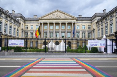 16 Temmuz 2025 'te Belçika' nın Brüksel kentindeki Belçika Federal Parlamentosu 'na ev sahipliği yapan Neoklasik Uluslar Sarayı