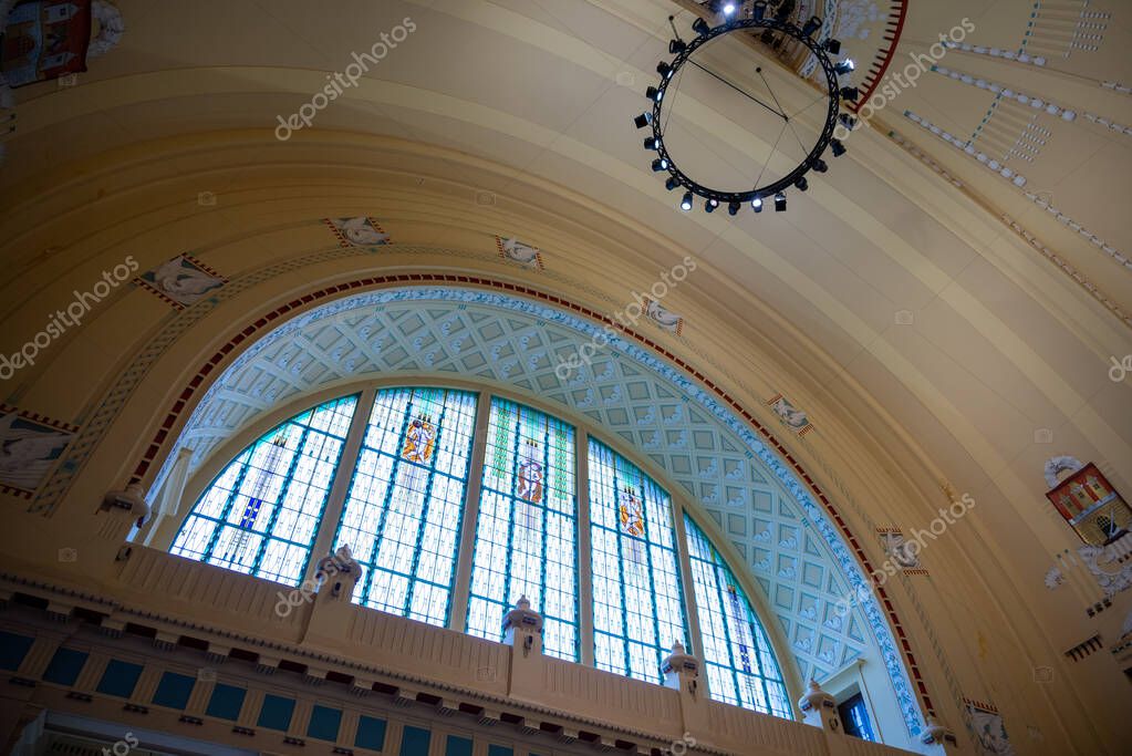 Interior of Prague Main Railway Station (Praha Hlavni Nadrazi), the busiest railway hub in Czechia, in Prague, Czech Republic on 10 July 2025