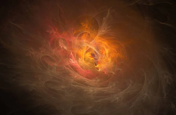 Fractals, abstract fire in motion with sparks and flame patterns