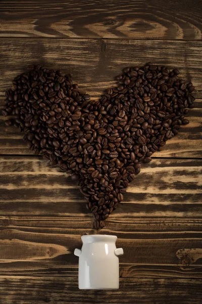 Coffee Beans Heart Shape Decoration Coffee Shop — Stock Photo, Image