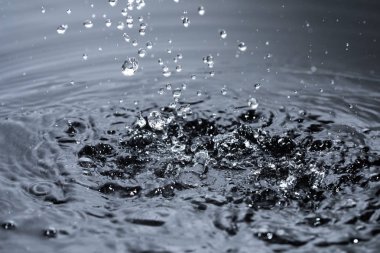 Yağmur damlası su sıçratır
