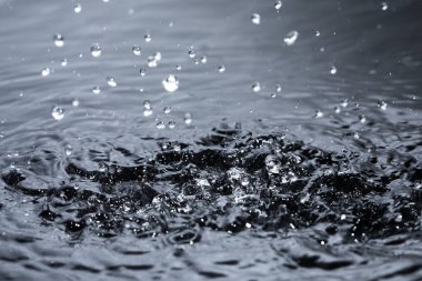 Yağmur damlası su sıçratır