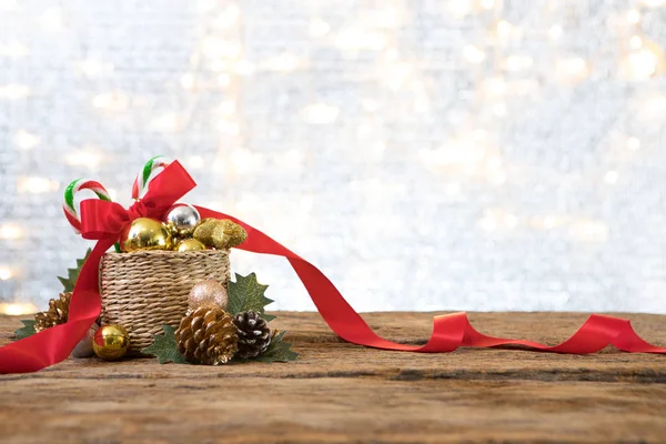 Noël Nouvelle Année Avec Cadeau Présent Pin Arbre Fond Célébrer — Photo