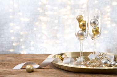 Yeni yıl partisi hediye mevcut arka plan ile zaman mutlu özel günlerinde kutlamak Noel