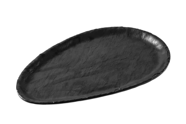 Placa preta isolada no fundo branco com caminho de recorte — Fotografia de Stock