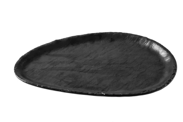 Piastra nera isolata su sfondo bianco con percorso di ritaglio — Foto Stock