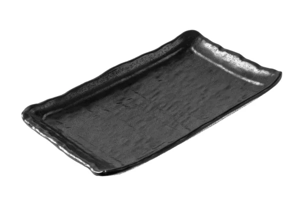 Черный пластинка изолированы на белом фоне с клипсом путь — стоковое фото