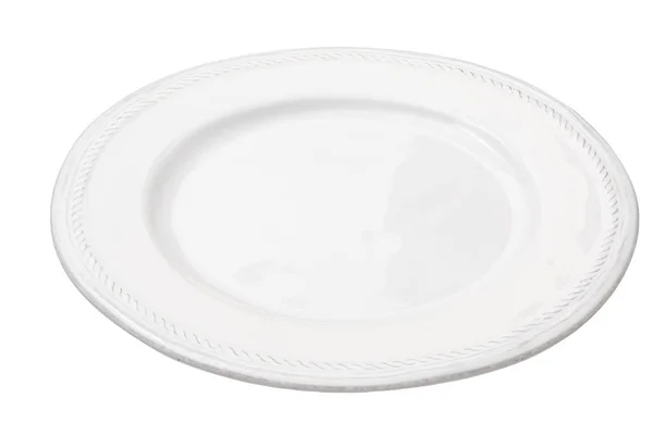 Platte weiß auf weißem Hintergrund klar und ohne Schärfentiefe — Stockfoto