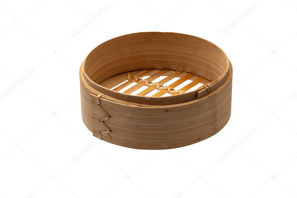 dimsum container chinese japanese food  steam with clipping path