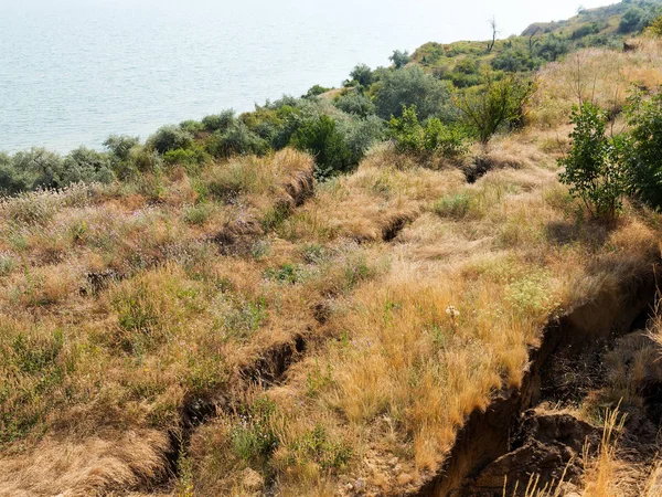 Bergsturz Katastrophe Einer Lebensgefährlichen Gegend Große Risse Der Erde Große — Stockfoto