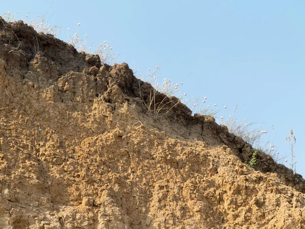 Desastre Deslizamento Terra Montanha Área Sesmicamente Perigosa Grandes Rachaduras Terra — Fotografia de Stock