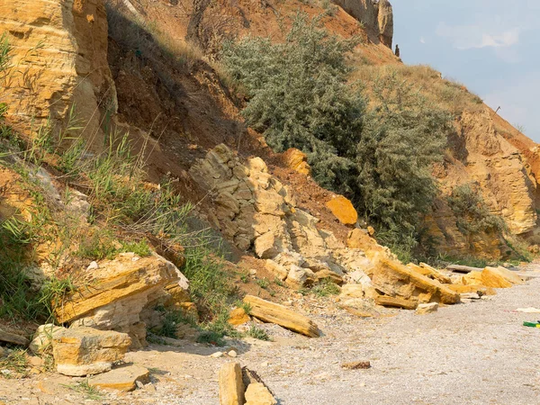 Bergsturz Katastrophe Einer Lebensgefährlichen Gegend Große Risse Der Erde Große — Stockfoto