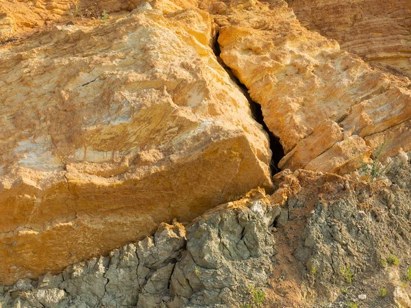 Pouštní Krajina Pestrobarevným Žluté Zelené Modré Jíl Ložisek Nerostů Geologických — Stock fotografie