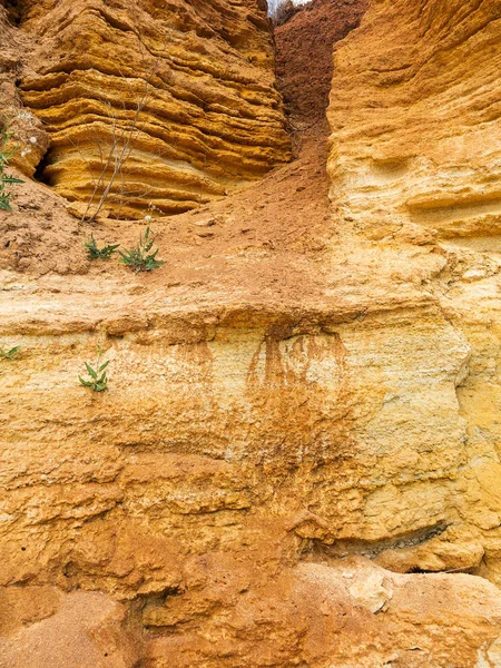 Pouštní Krajina Pestrobarevným Žluté Zelené Modré Jíl Ložisek Nerostů Geologických — Stock fotografie