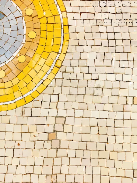 Деталь Красивий Старий Руйнується Абстрактних Керамічна Мозаїка Прикрашали Будівлі Венеціанські — стокове фото