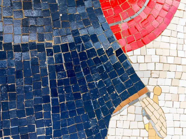 细节美丽的旧折叠抽象陶瓷镶嵌装饰建筑 威尼斯马赛克作为装饰背景 选择性对焦 抽象模式 抽象马赛克彩色陶瓷石 — 图库照片