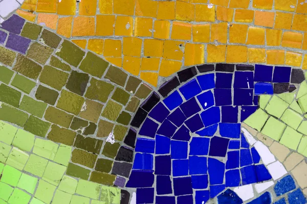 Деталь Красивий Старий Руйнується Абстрактних Керамічна Мозаїка Оформлені Будівлі Венеціанські — стокове фото