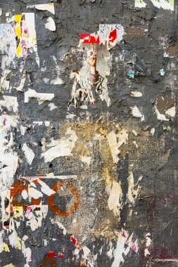 Vintage Billboard yırtık Poster, kağıt, reklamlar, çıkartmalar geniş arka plan veya doku ile. Kentsel yaratıcı duvar kağıdı tasarımı için. Soyut Web Banner. Posterler, kağıt yaratıcı olarak grunge eski duvarlarda kalıntıları