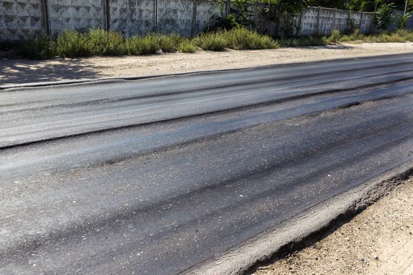 Damaged Road Damaged Chopped Asphalt Potholes Spot Very Bad Asphalt — Stock Photo, Image