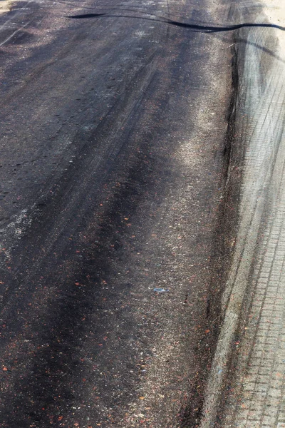 Damaged Road Damaged Chopped Asphalt Potholes Spot Very Bad Asphalt — Stock Photo, Image