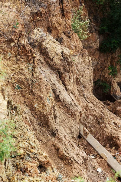 Erdrutschgebiet Der Schwarzmeerküste Felsen Aus Meeresfelsen Zone Der Naturkatastrophen Während — Stockfoto