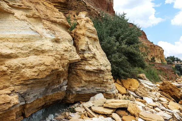 Erdrutschgebiet Der Schwarzmeerküste Felsen Aus Meeresfelsen Zone Der Naturkatastrophen Während — Stockfoto