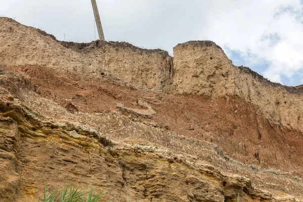 Erdrutschgebiet Der Schwarzmeerküste Felsen Aus Meeresfelsen Zone Der Naturkatastrophen Während — Stockfoto