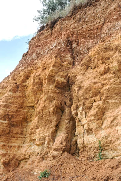 Erdrutschgebiet Der Schwarzmeerküste Felsen Aus Meeresfelsen Zone Der Naturkatastrophen Während — Stockfoto