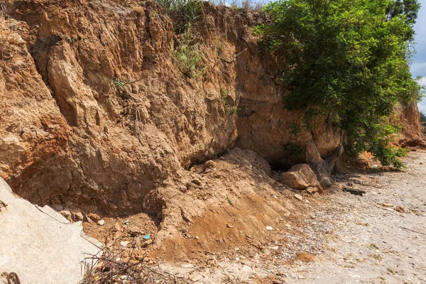 Karadeniz Kıyısındaki Heyelan Bölgesi Deniz Taşı Kabuğu Yağmur Mevsiminde Doğal — Stok fotoğraf