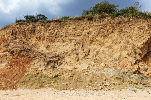 Karadeniz Kıyısındaki Heyelan Bölgesi Deniz Taşı Kabuğu Yağmur Mevsiminde Doğal — Stok fotoğraf