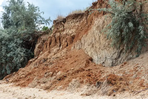 Karadeniz Kıyısındaki Heyelan Bölgesi Deniz Taşı Kabuğu Yağmur Mevsiminde Doğal — Stok fotoğraf