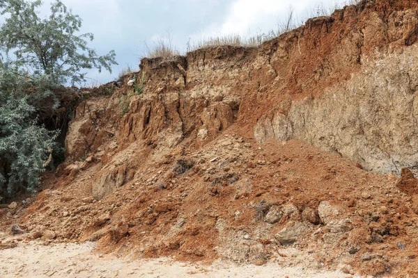 Karadeniz Kıyısındaki Heyelan Bölgesi Deniz Taşı Kabuğu Yağmur Mevsiminde Doğal — Stok fotoğraf