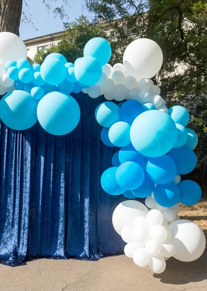 Luftballons Hintergrund Großer Haufen Heliumballons Alles Gute Zum Geburtstag Überraschung — Stockfoto