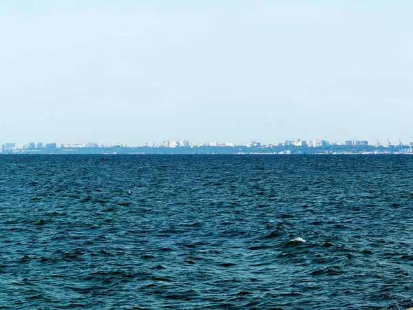 Paysage Marin Panoramique Remblai Mer Noire Les Bâtiments Ville Odessa — Photo