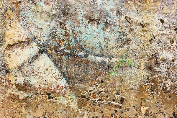 Background Concrete Wall Traces Weathering Worn Wall Damaged Paint Old — Stock Photo, Image