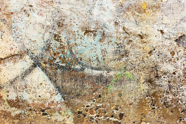 Ściana Betonowa Tła Ślady Wietrzenia Zużyta Ściana Zniszczona Stara Farba — Zdjęcie stockowe